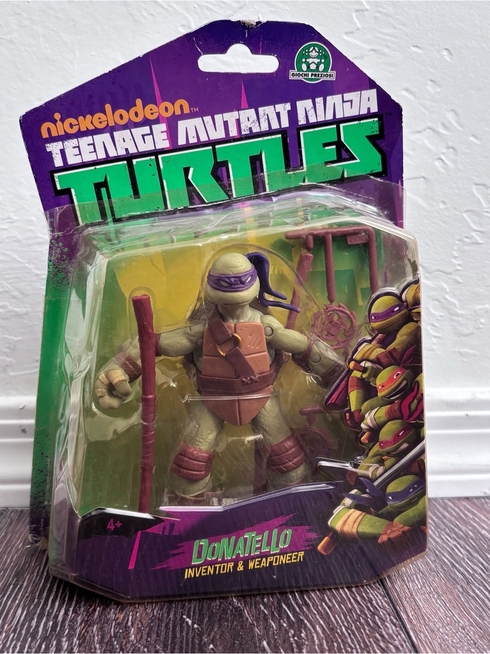 Playmates Toys TMNT Donatello Action Figure w/ Staff, Boxed 2013 distressed box